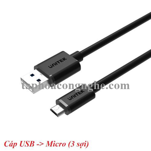 Unitek 29793 Y-C4008BK 2.0 0.3M Cáp Usb sang Micro USB ( 3 Sợi) 30029793